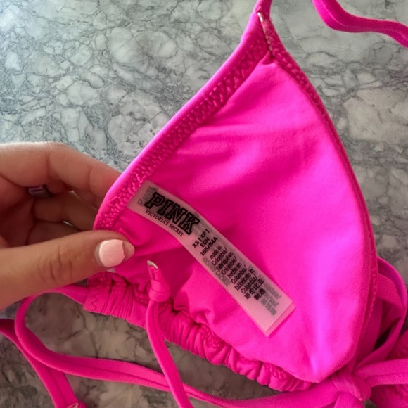 PINK Victoria's Secret Triangle String Two Piece Bikini Pink XS/M - Picture 5 of 7